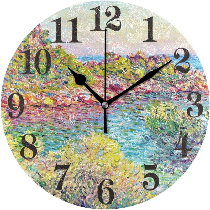 Vintage Round Wall Clock Monet